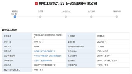 機械九院擬IPO 研發投入過億，科研技術人員占比近七成，信息技術咨詢服務成核心增長引擎